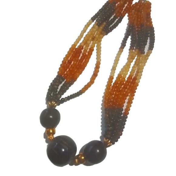 Apple Juce Prystal Bakelite 1940 Rootbeer And Honey Necklace Bn17 - Picture 1 of 11